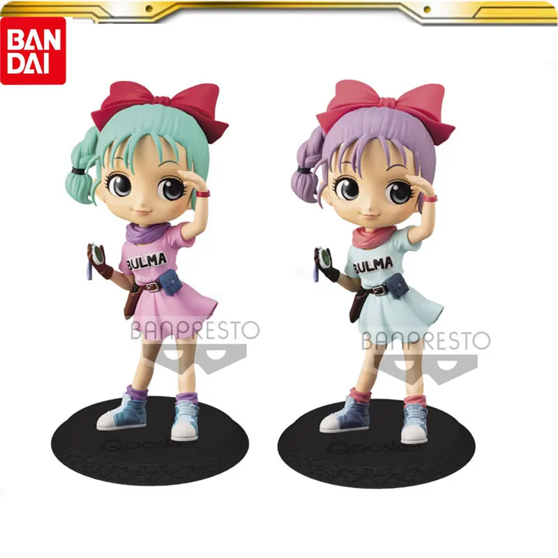 

Bandai Anime Dragon Ball Action Figures Burīfu Hakase Bulma PVC Q Posket Original Classic Collection Model Ornament Gifts Toys