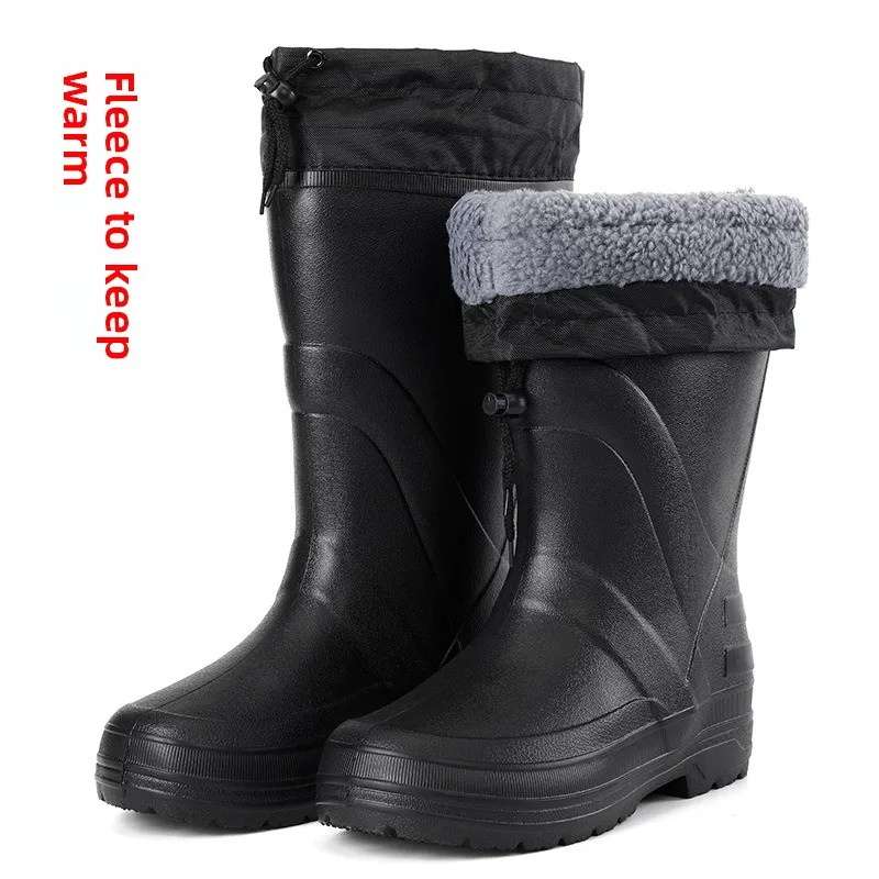 Bottes de pêche hiver homme doublure polaire imperméables légères EVA chaudes pêche en eau froide