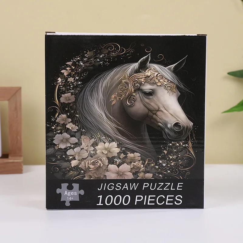 70cm*50cm 1000 Pieces Jigsaw Puzzle 1.1MM Adult Stress Relief Cartoon Landscape Art Painting Puzzle Children's Toys Gift 5