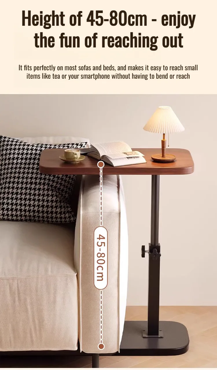 Adjustable Liftable Coffee Table - Rotating Foldable Sofa Side Table with Storage