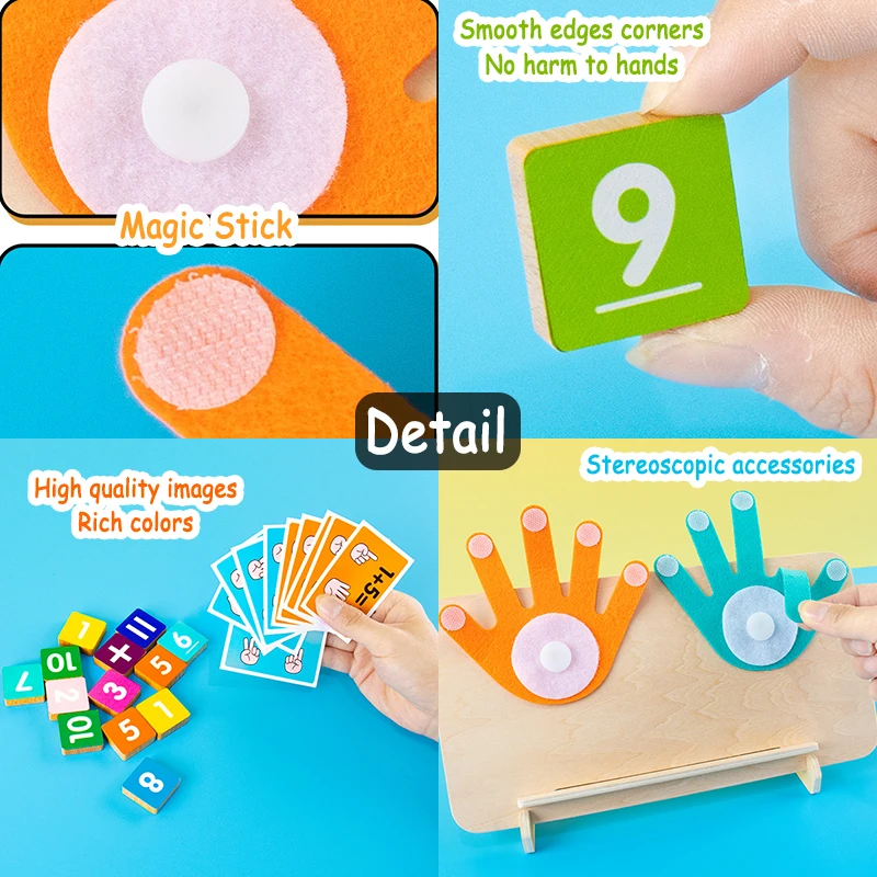 Kids Arithmetic Learning Math Toys Montessori Education 1-10 Digit Finger Counting Cognition Educational Toys For 3-6 Year Olds