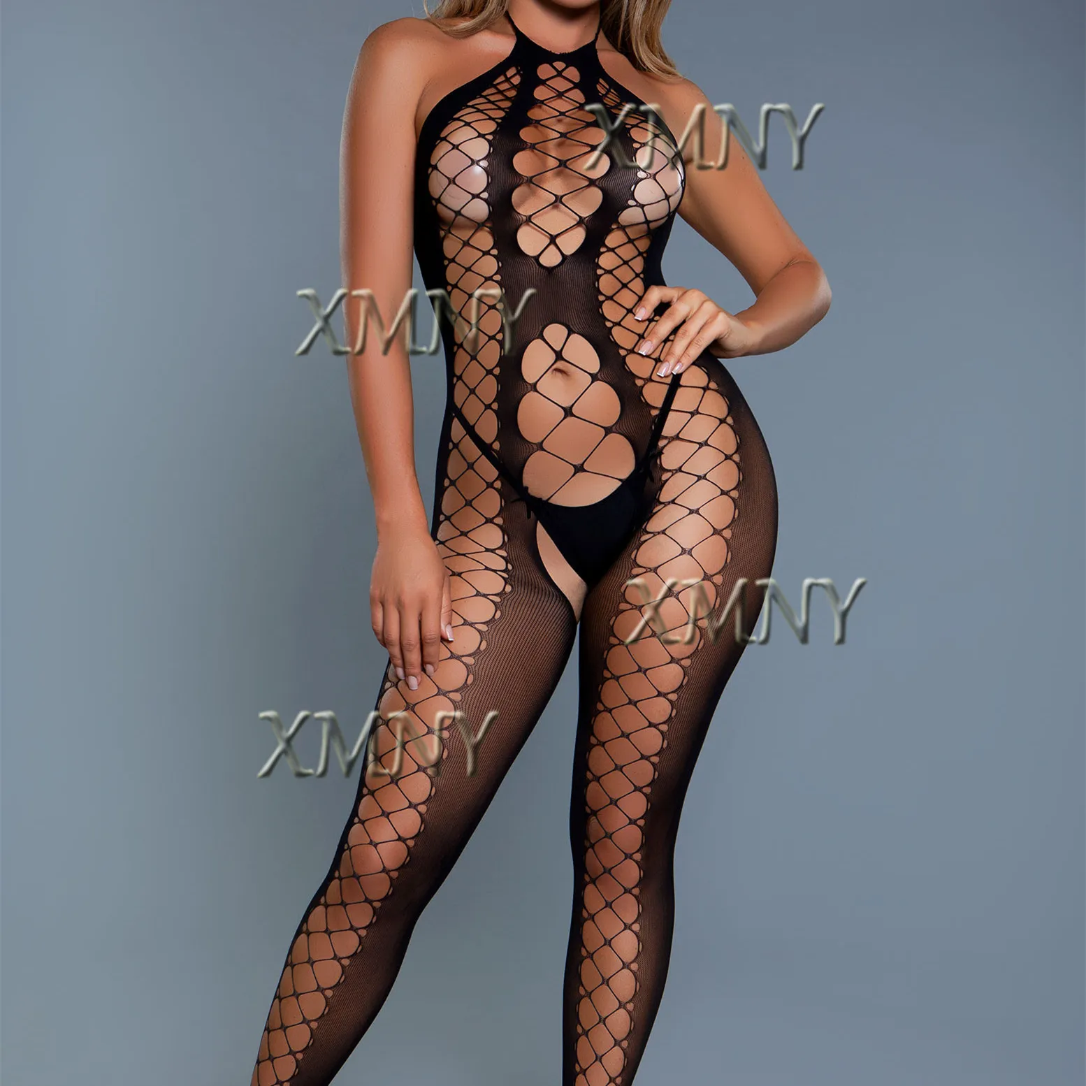 Sexy Lingerie Women Open Crotch Latex Bodysuit Erotic Underwear Crotchless Porn Sleeveless Black Bodysuits Mesh Babydoll Costumes Women Underwear Sexy Lingerie