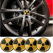 

4pcs/set 56mm Size Umbrella Nuclear Radiation Car Tyre Wheel Center Hub Cap Emblem Decal Badge Symbol Sticker Creative Cap