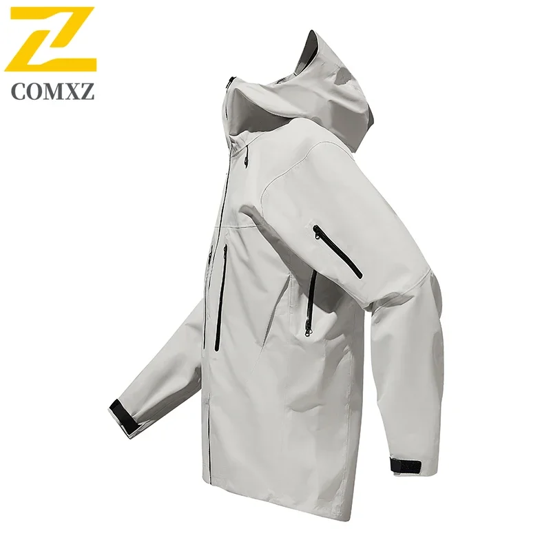 Mountain Jackets Men's Outdoor Hard Shell Waterproof Windproof Hooded Stormcoat Jacket Casual Fly Fishing clothing Hiking Coat