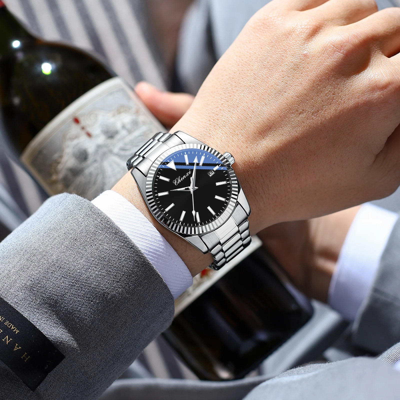 Luxury Classic Automatic Watch For Man 40mm High Quality Luminous Waterproof Calendar Stainless Steel Mechanical Watches CHENXI