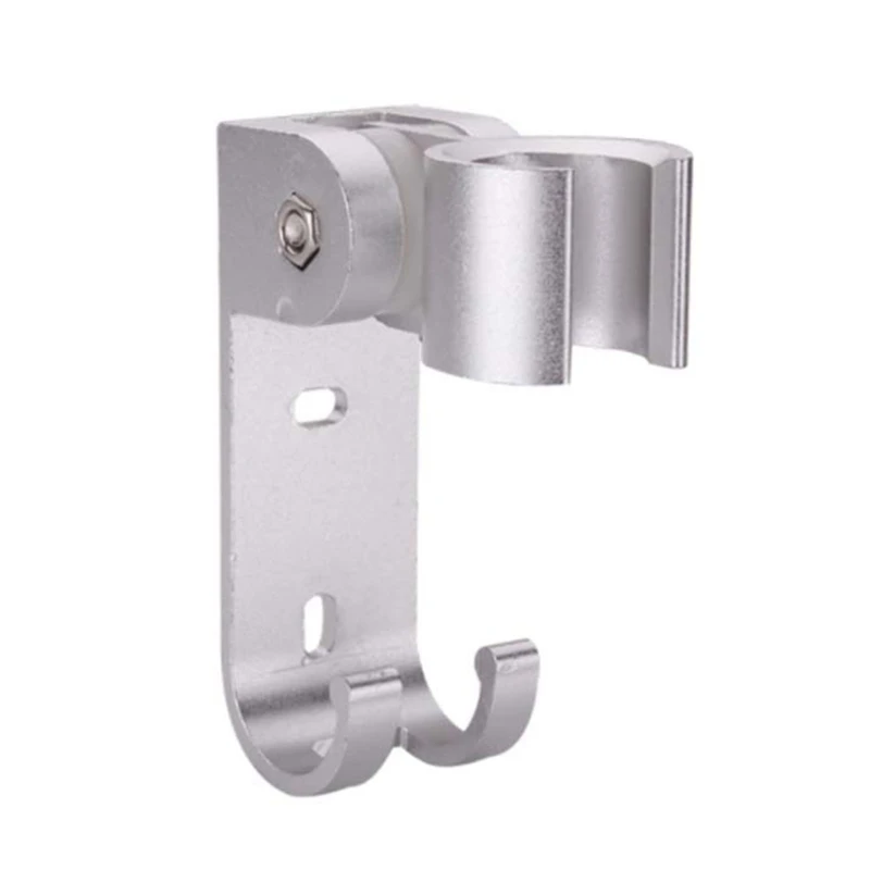 

Aluminum Wall Mounted Hand Shower Head Holder Handheld Sprayer Bracket with Hooks Rotatable Bathroom Shower Bracket