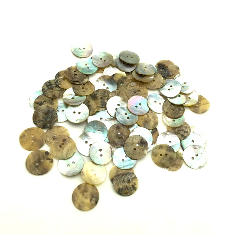 100PCS 11/15/18/20mm Natural Shell Sewing Buttons Color Japan Mother of Pearl MOP Round Shell 2 Hole Button Sewing Accessories 6