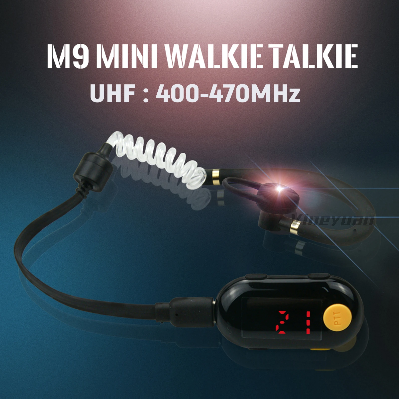 2022 NEW Vineyuan M9 5CM Mini Walkie Talkies UHF 400-470MHz 25 Channles Long Range Portable Two Way Radio with Headset walkie talkie range