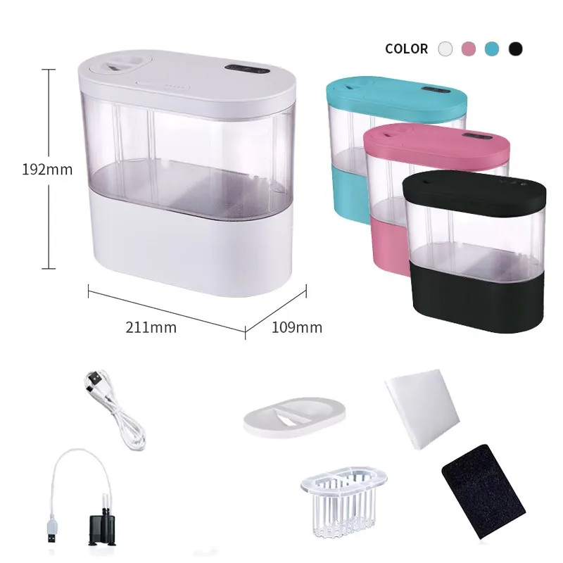Desktop Creative Mini Aquarium Fish Tank with Biochemical Filtration System and LED Light Betta Fish Ecological Water Cycle fish aquarium