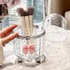 Rotating Cosmetic Makeup Organizer Storage Tube with Lid Clear Organizer Box Makeup Brush Holder Acrylic Organizers Bathroom 6