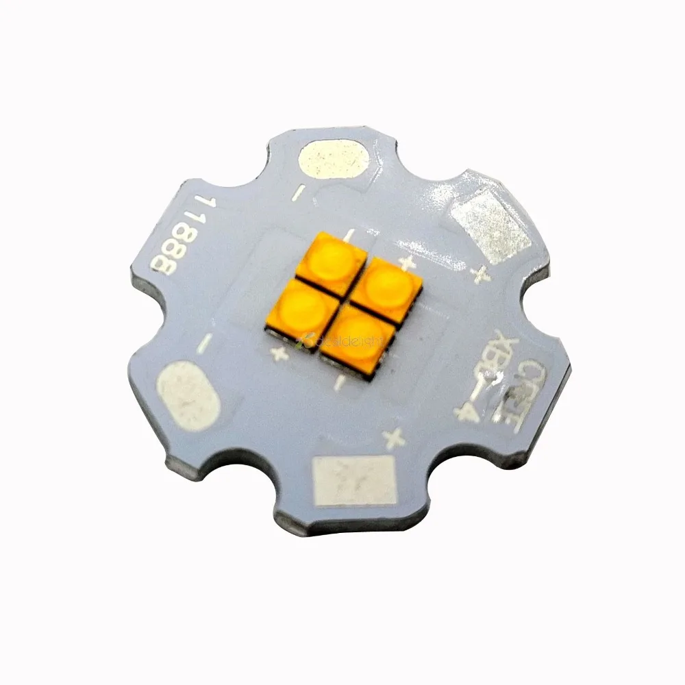 XBD 4 칩 LED 4 개, XB-D 12V 레드 블루 그린 쿨 화이트 웜 화이트 뉴트럴 화이트 12W 고출력 LED 이미터, 20mm 스타 PCB, 5 개