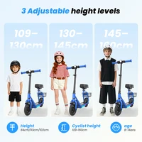Trottinette électrique iScooter iK7 pour enfants, 8,5 pouces, siège et panier amovibles, guidon réglable en hauteur, moteur 250W, 3 vitesses, lecture de musique Bluetooth, commande par application, trottinette électrique pour l'extérieur 2