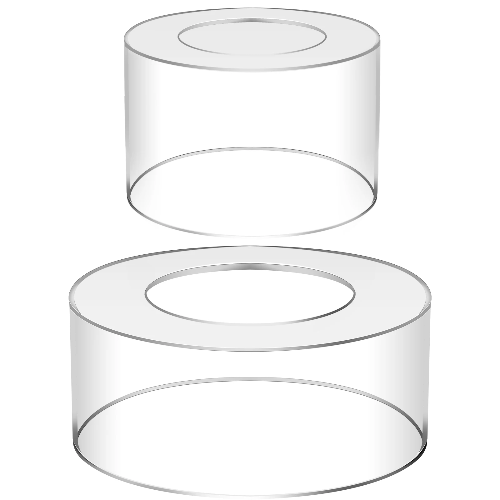 2 Alzate Per Torta In Acrilico Trasparente - 25x10cm E 15x10cm, Riempibili Per Decorazioni - Foto 4