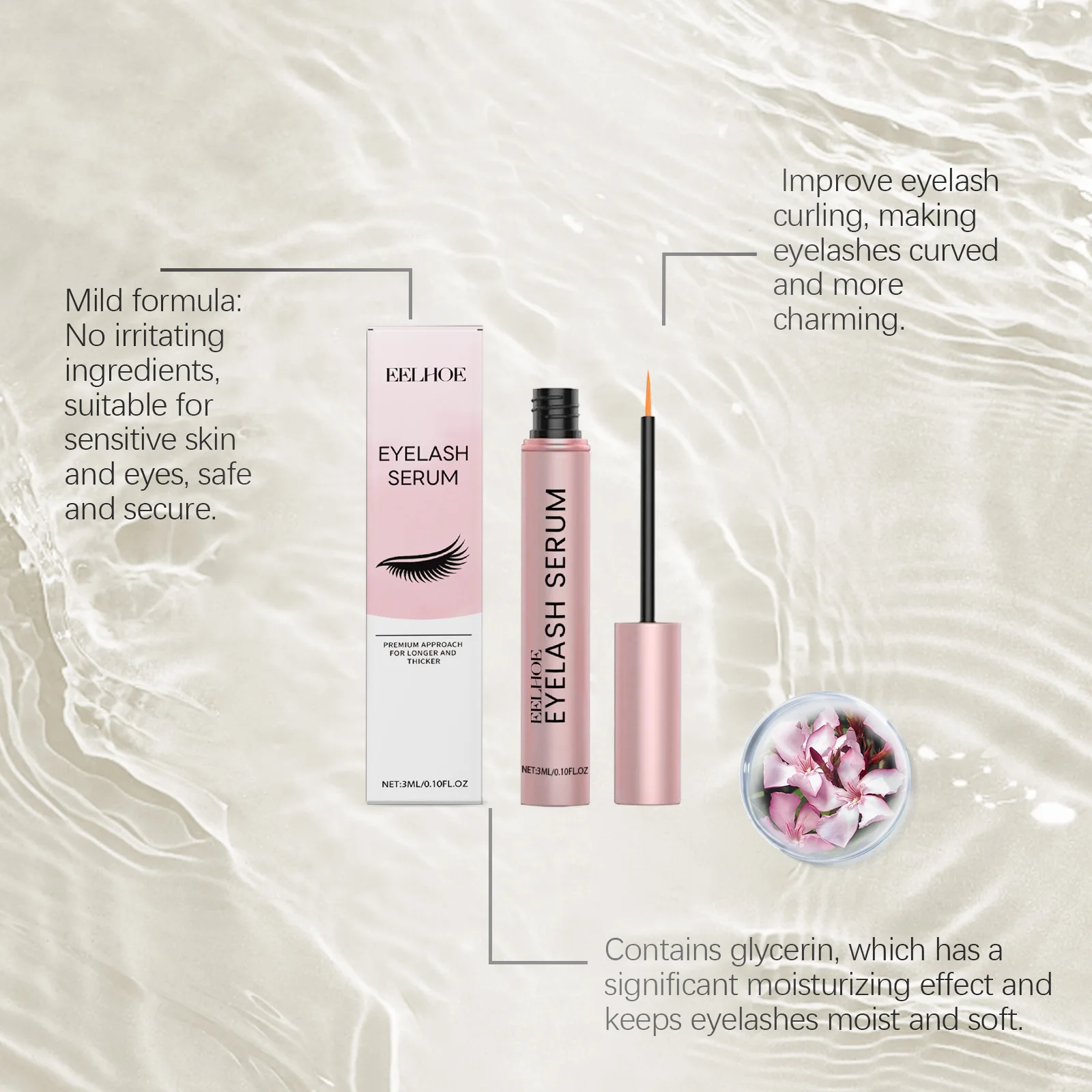 Premium Eyelash Serum and Brow Enhancer Multi-Peptide Lash Serum for Thicker Longer Fuller Lashes Eyebrows Prostaglandin-Free