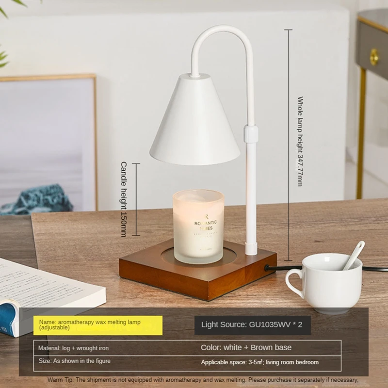 

Candle Warmer Lamp Adjustable Height and Brightness Candle Warmer Lantern for Scented Wax Melts Home Decor UK Plug-A