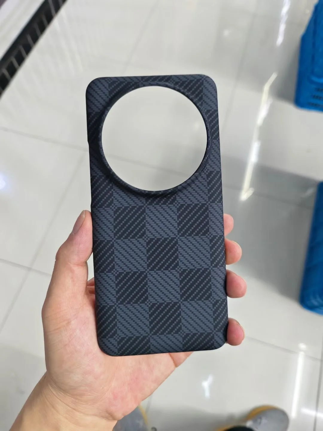 Luxury Kevlar Textured Checkerboard Ultra-Thin Shockproof Back Cover Case
