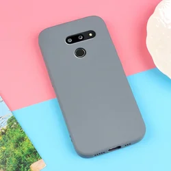 Sand Matte Soft Silicone Shockproof Anti-Slip Phone Case Cover for LG G8S ThinQ (Gray)