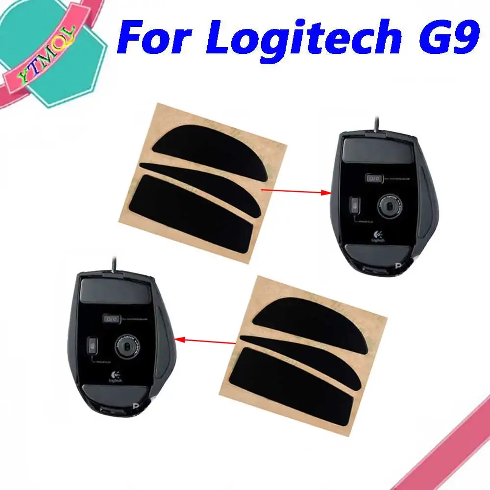 

Hot sale 5set Mouse Feet Skates Pads For Logitech G9 G9X wireless Mouse White Black Anti skid sticker replacement Connector