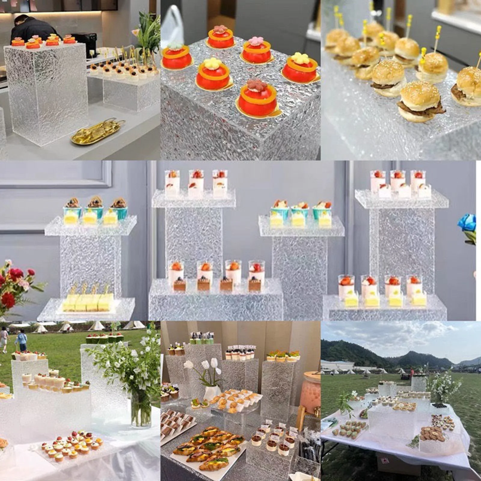 Rehausseur De Buffet PEUTIER - Lot De 3 Rehausseurs De Buffet En Acrylique Doré - Tailles : 20,3x20,3x15 Cm, 17,7x17,7x10 Cm, 15,2x15,2x5 Cm - Pour Desserts, Bonbons, Présentoir élégant Rehausseur De Buffet PEUTIER - Lot De 3 Rehausseurs De Buffet En Acrylique Doré - Tailles : 20,3x20,3x15 Cm, 17,7x17,7x10 Cm, 15,2x15,2x5 Cm - Pour Desserts, Bonbons, Présentoir élégant