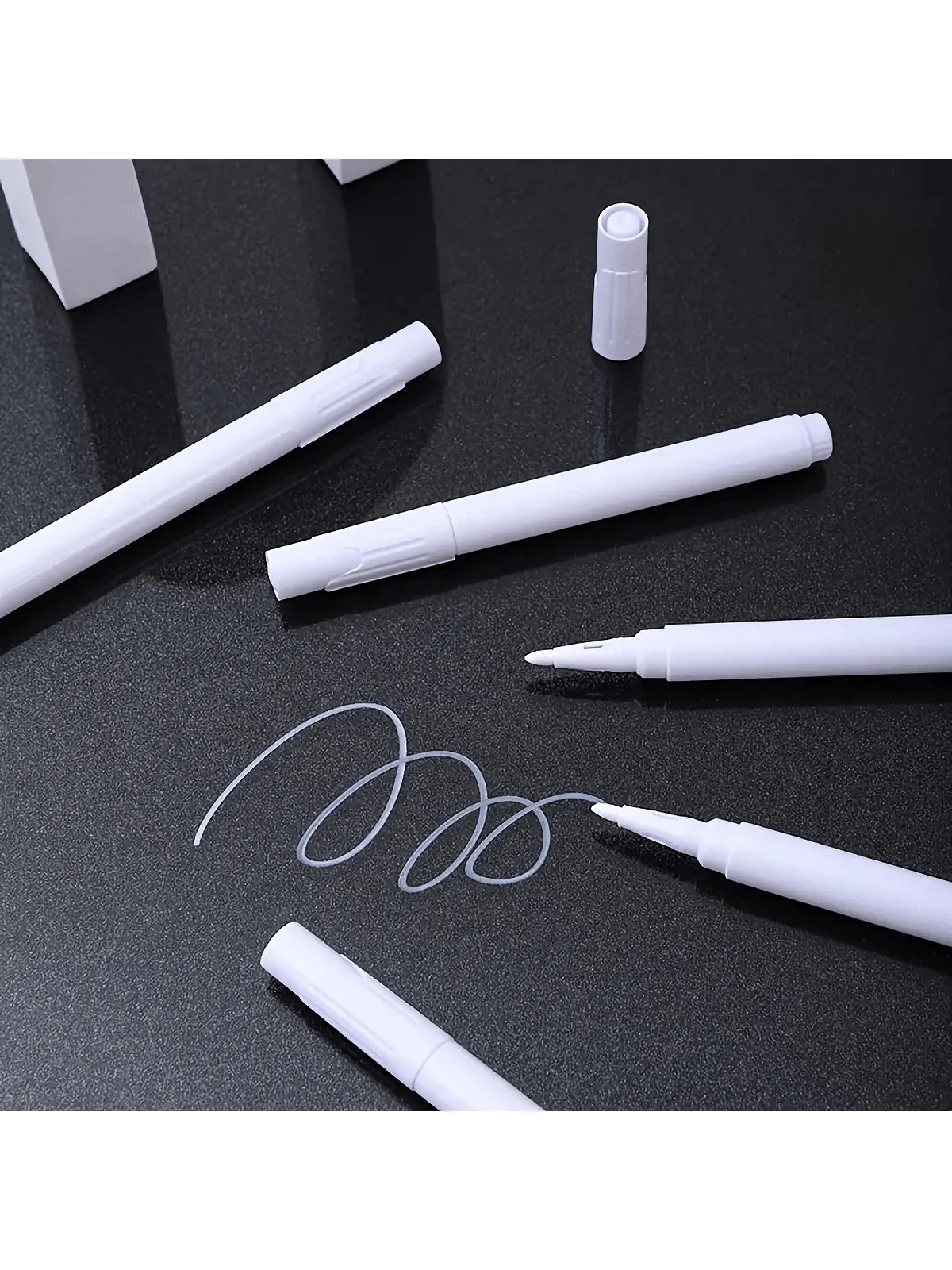 12pcs White Liquid Chalk Marker pens (Set of 12) - Dust-Free and Easy Erase Formula - Perfect for Teachers, Classrooms, and Pres 2