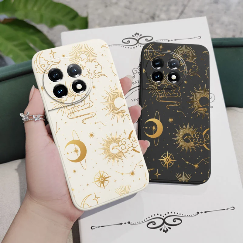 Golden Starry Sky Liquid Silicone Phone Case Cover
