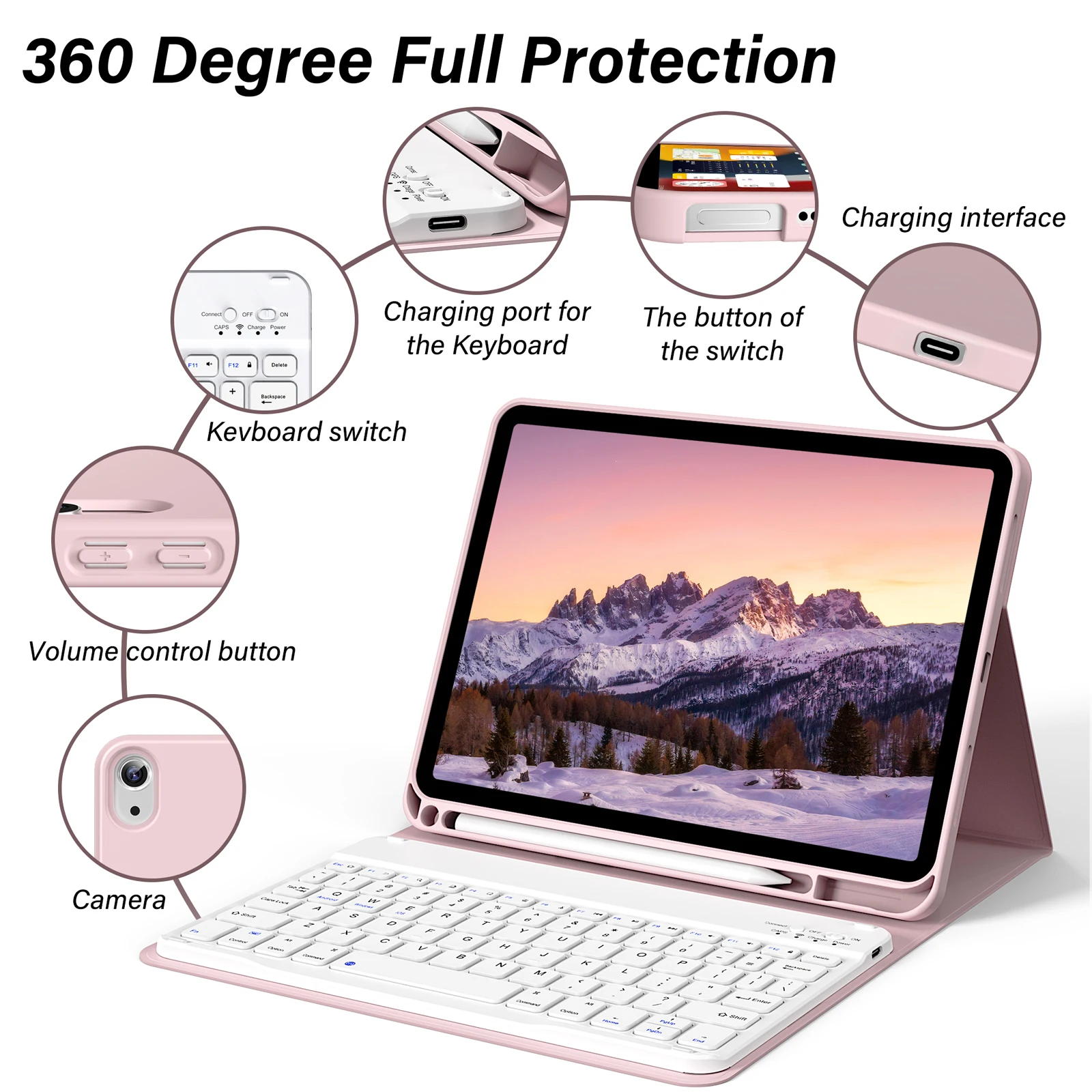 Universal Bluetooth Detachable Keyboard Case with Cover