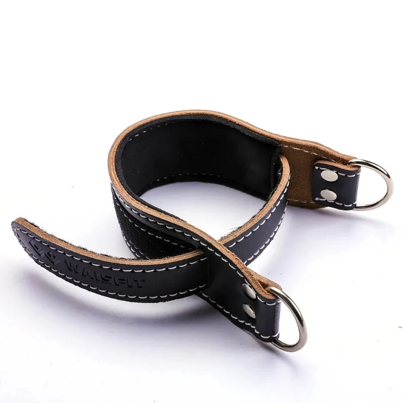 Leather Ankle Strap Cuffs ankle straps fitness ankle straps ankle wrist cuffs Adjustable For Cable Machine Attachment Home Gym Foot Resistance Training Legs Strength Body Building