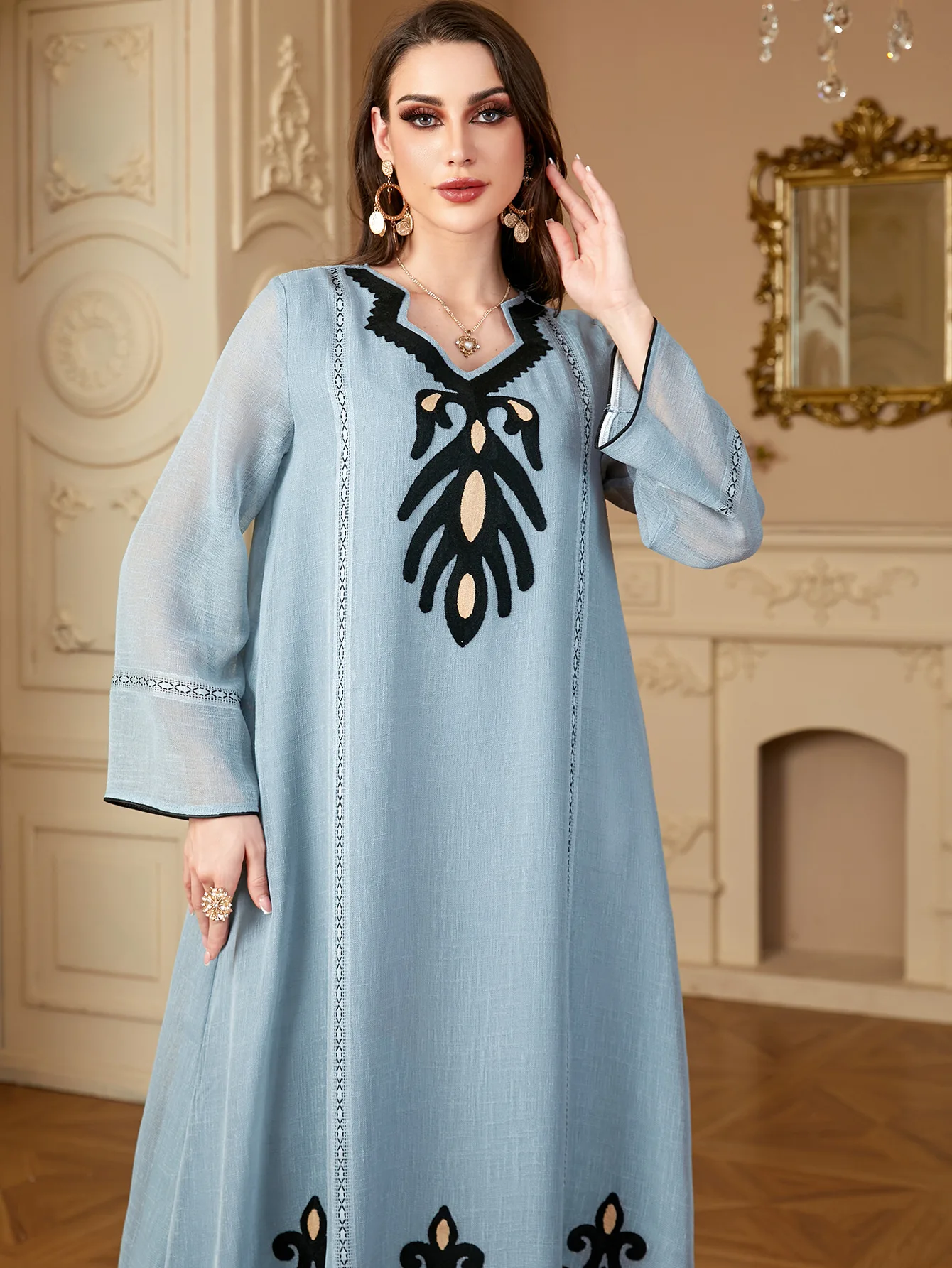 فستان رمضان المغرب المطرز للنساء فساتين الحفلات الإسلامية عبايات جلابية دبي عيد الإسلام فيستدوس السعودية رداء طويل