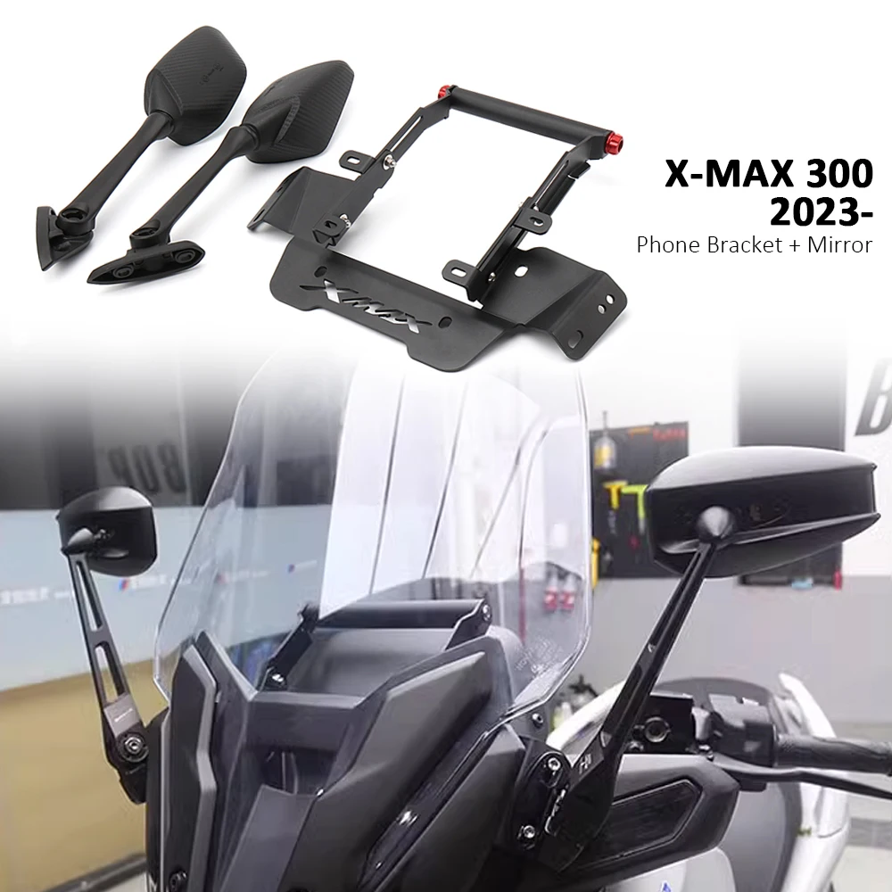 

Motorcycle Stand GPS Bracket Mobile Phone Navigation Plate Holder Rear View Mirrors For YAMAHA X-MAX 300 XMAX 300 XMAX300 2023