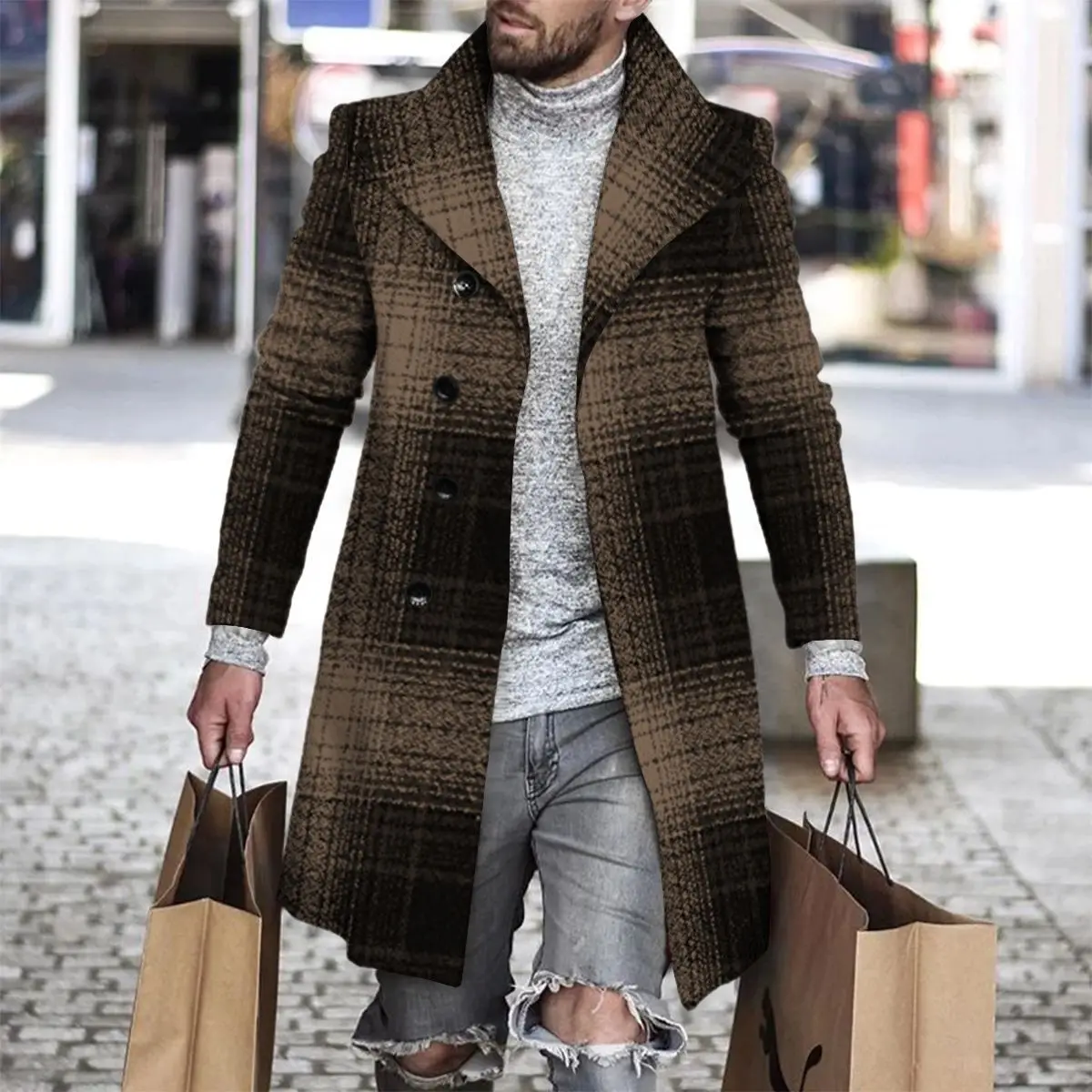 Mens Coat 2024 New Casual Men Coat Winter 6 Colors Men Coats Winter Formal Mens Trench Coat Jacket  Size S-4Xl Outdoor