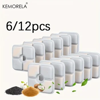 KEMORELA 6/12PCS Chip filtranti - Filtri di ricambio per distributori d'acqua per animali domestici Sistema di filtraggio al carbonio per fontana per gatti
