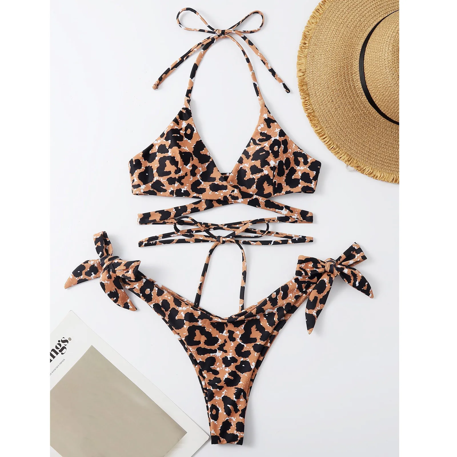 ĵ Ʈ  Ű   Bandeau Bandage Ű  Ʈ 2022 Push-Up   High Waist Beachwear