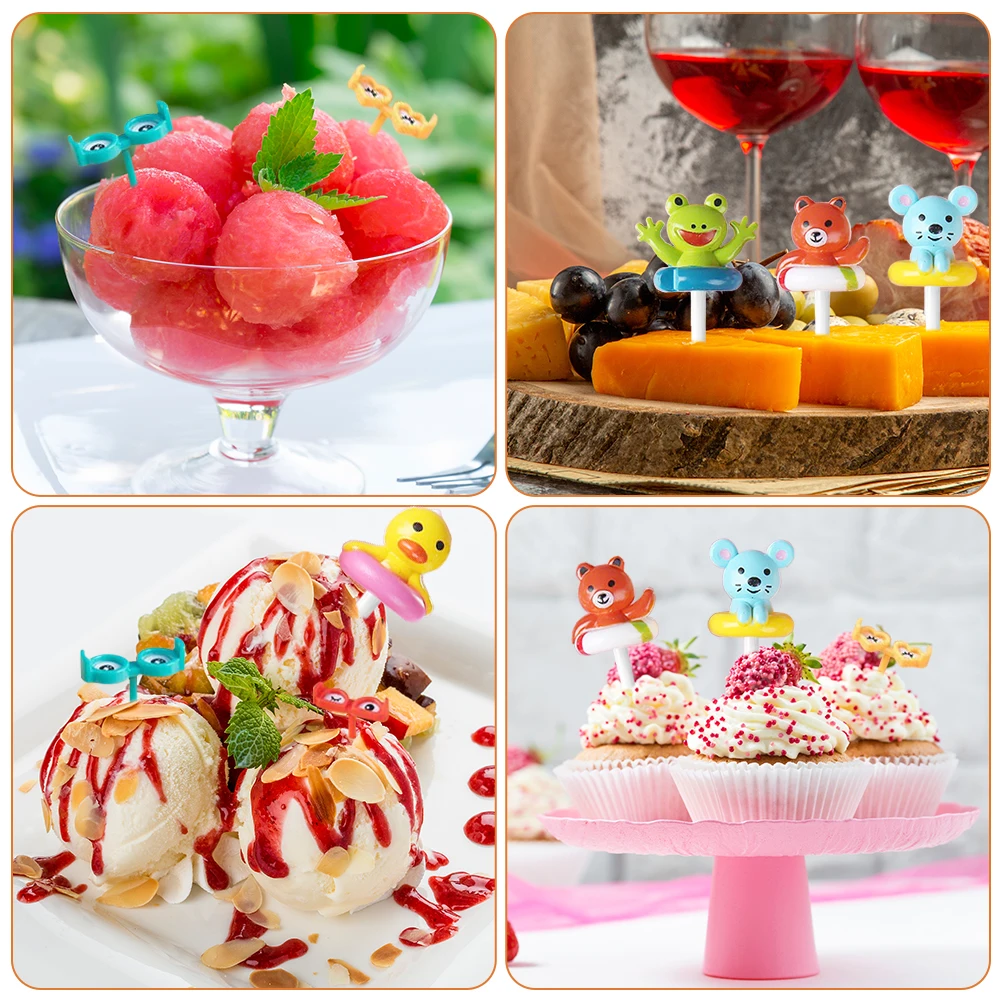 Description Picture 6 of itemAnimal Fruit Fork Mini Cartoon Children Snack Cake Dessert Food Fruit Pick Toothpick Bento lunch box Party Decoration