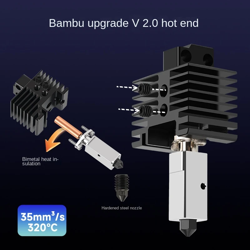 Bambu Lab X1 P1P TZ 모듈러 프린트 헤드 어셈블리, 경화강 깍지 압출기 키트, VORON 3D 프린터용, TZ 2.0 업그레이드 핫엔드