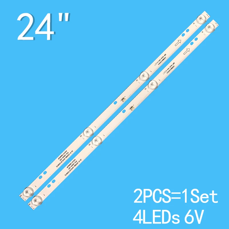 2PCS 4LEDs 6V 415mm For 24 