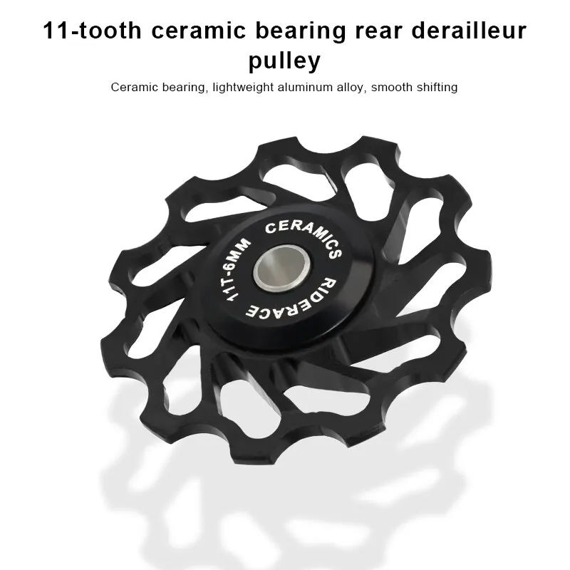 Rider ace fahrrad keramik heckdere pulley rad al7075 11t führungs lager jockey rolle für rennrad 4mm 5mm 6mm mtb teil – Detail 5