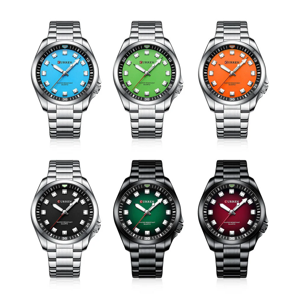 Simple Quartz Men's Watch Fashion Business Brand Waterproof Glow Stainless Steel Strap Men's Watch Relogios Masculino 8451