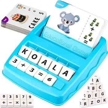 Educational Toys Learning Games for Kids 2 in 1 Matching Letter Spelling Number Cognition Early Math Game for Boys Girls Gifts 1