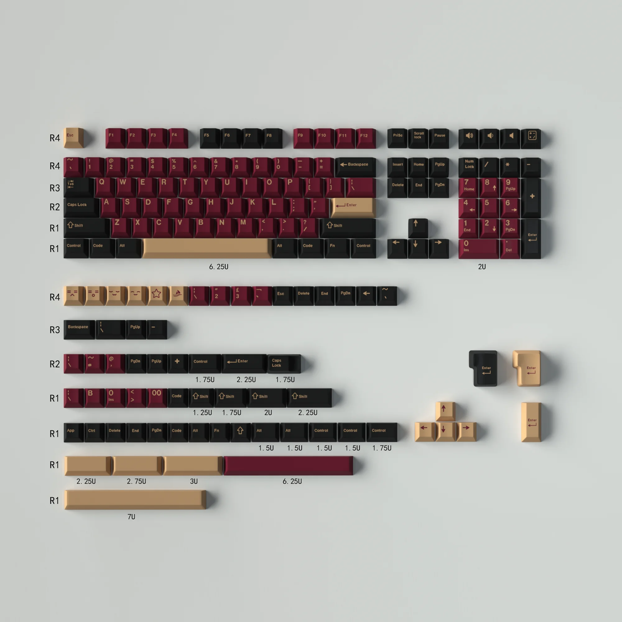 Double Shot Gmk Keycap Olivia Shoko Jamon Wob Samurai Vermelho Botânico Pbt Keycaps Perfil Cereja para Teclado Mecânico - Imagem 6