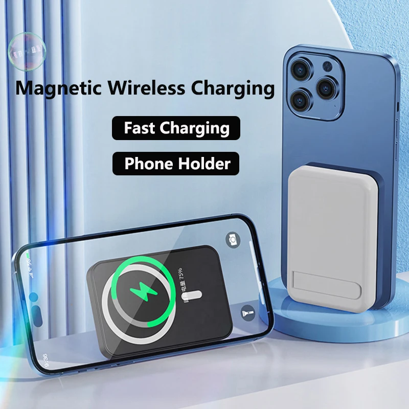 

10000mAh Mini Power Bank 15W Magnetic Wireless Charger For iPhone 15 14 13 12 Samsung S23 Huawei Xiaomi Powerbank Magnetic Ring