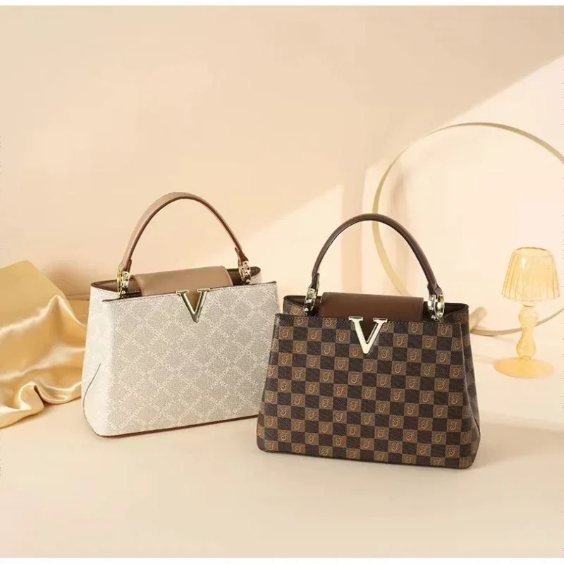 Bag Light Luxury Women's Bag New Temperament Goddess Handbag Bucket Bag PVC Letter Printed Shoulder Bag