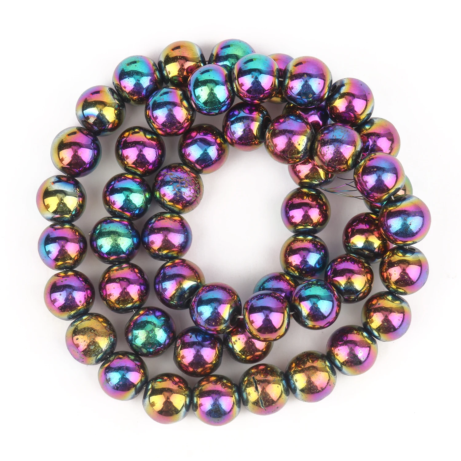 Elegant Silver-Gold Hematite Natural Stone Beads for DIY Jewelry and Accessories, 15'' Strand, 2-10mm