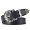 Silver buckle black