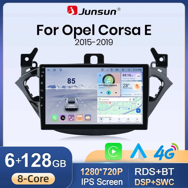 JunsunCar Radio Stereo For Opel Adam 2013-2016 for Corsa E 2015-2019 Multimedia Video Player GPS Navigation Touch Screen