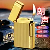 New Men's Business Trend Open Cover Steel Sound Inflatable Metal Straight Gas Lighter Men's Gift Cigar Cigarette Accessories 2