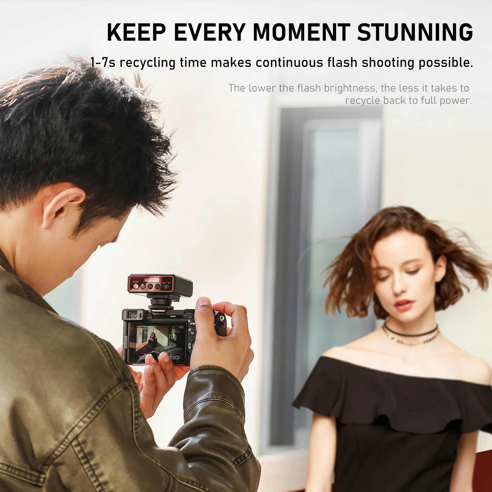 Ulanzi F12 ワイヤレスフラッシュトリガー画面付き自動手動連続撮影