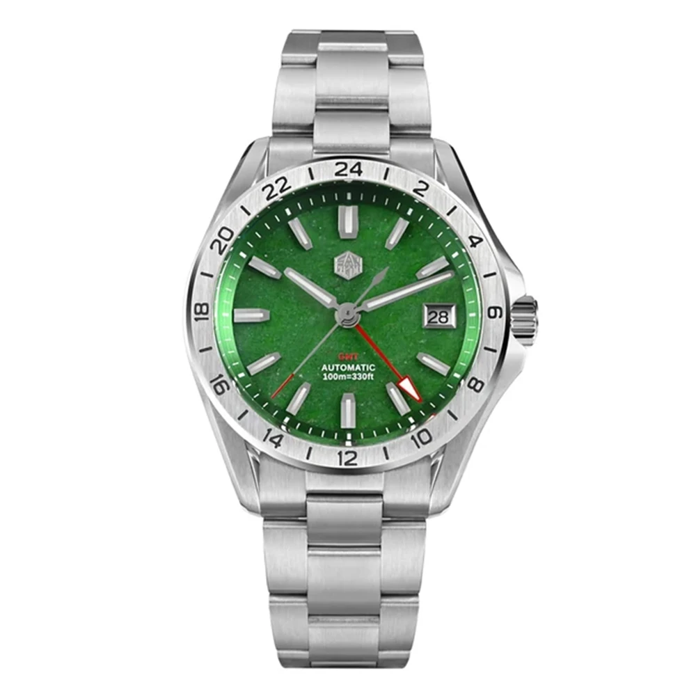 San martin 39mm aventurina pedra preciosa dial relógio masculino