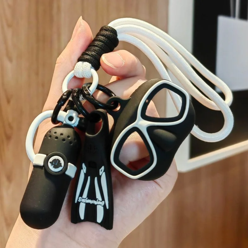 Tauchflossen-Schlüsselanhänger-Set, leicht und robust, Tauch-Souvenir, einzigartiger dekorativer Schlüsselanhänger für Taucher und Schnorchler