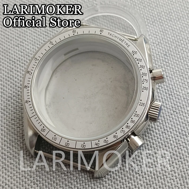 LARIMOKER 41 mm steriles silbernes Uhrengehäuse, passend für VK63 mit Chronograph-Quarzwerk – Detail 4