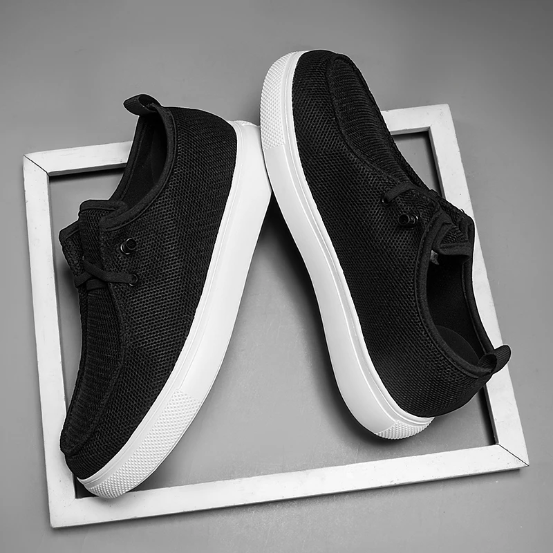 Men's Fashionable Casual Sneakers - Pure Color, Convenient to Put on and Take Off, Round-Toe Design, Lightweight Fabric Upper, Non-Slip Wear-Resistant Soles, Comfortable Cloth Insoles for Outdoor Running and Daily Wear